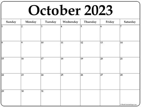 October 2023 calendar | free printable calendars