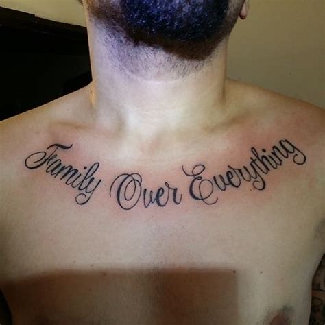 family over everything on chest | Cool chest tattoos, Family over everything tattoo, Chest tattoo