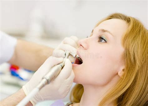 Close-up Dentist Procedure of Teeth Polishing with Clean Stock Image - Image of instrument ...