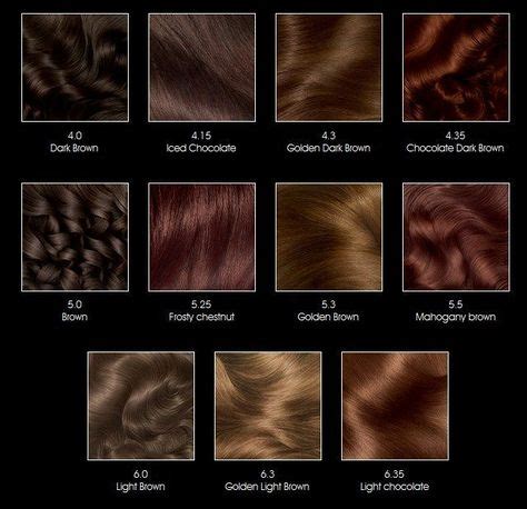 Olia hair color chart | Hair color chart, Warm brown hair color, Hair color brown chestnut