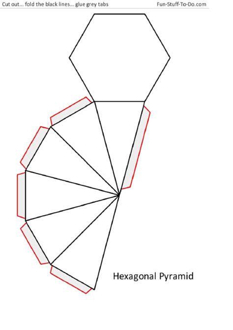 Hexagonal Pyramid Templates printable pdf download