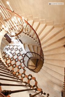 Crema Marfil marble stairs - Mediterranean - Staircase - Houston - by Allied Stone