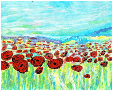 Trending Now Red Poppy Field Original Painting Popular Art | Etsy in ...