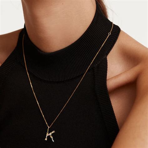 Letter K necklace | Letter necklace, K necklace, Letter k necklace