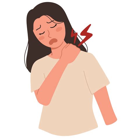 woman having a neck and shoulder pain illustration 23169019 Vector Art ...