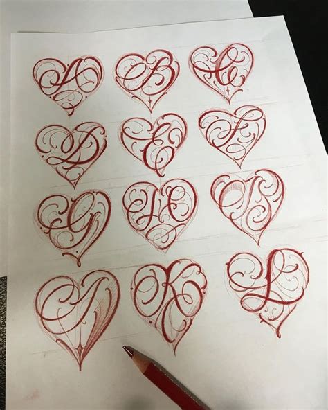 Brigantetattoo on Instagram: “--- COMING SOON --- THE complete alphabet heart initials --- # ...