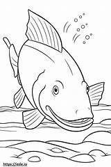 Yellow Bullhead Catfish Kawaii coloring Page sketch template