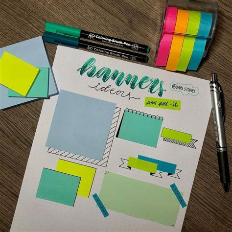 Banners Ideas com post it☺ #banner #bulletjournal #ideas #studygram #study #studymotivation # ...