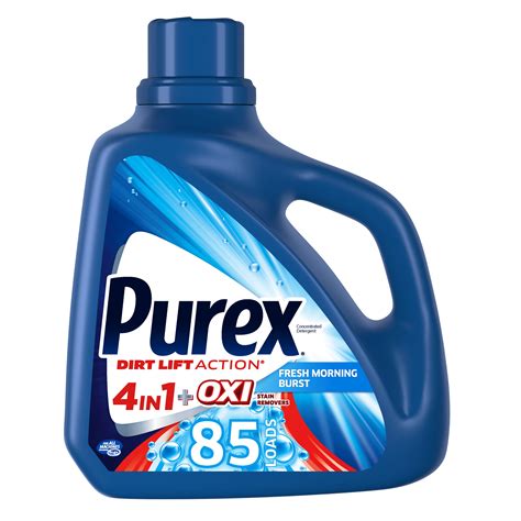 Purex Fresh Morning Burst, 85 Loads, Liquid Laundry Detergent Purex Plus Oxi, 128 fl oz ...