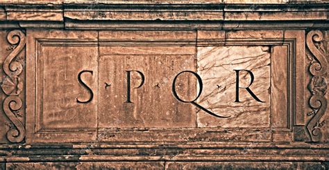 Rome, Italy. Roman symbol SPQR, Italian architecture detail — Stock ...