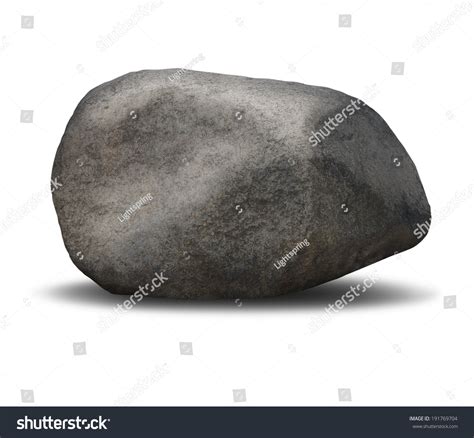 Rock Boulder Object On A White Background As A Symbol Of Solid ...