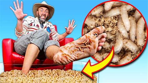 300,000 Maggots vs Coyote's Feet! - YouTube