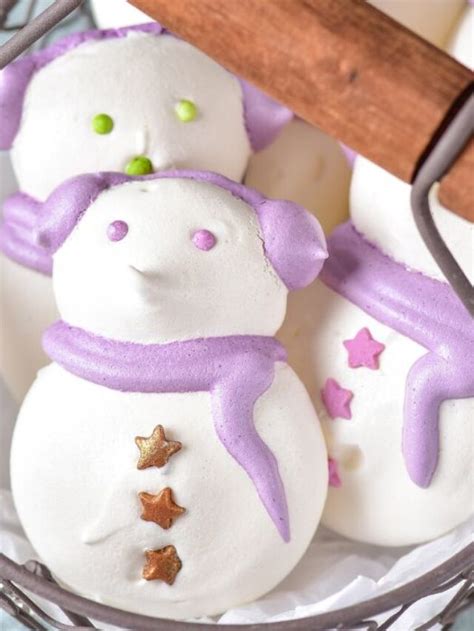 Meringue Snowmen Cookies • Bake Me Some Sugar