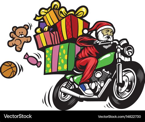 Santa claus delivering christmas gift by Vector Image