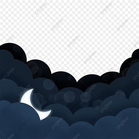 Ciel Sombre Et Clair De Lune Avec Un Design Simple PNG , Ciel Sombre ...