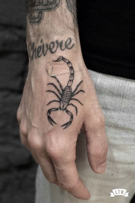 Scorpion tattooed by Dani Cobra | Hand tattoos for guys, Scorpion tattoo, Tattoos for guys