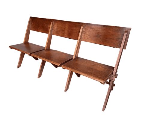 Genuine Antique Solid Oak Folding Church Chairs