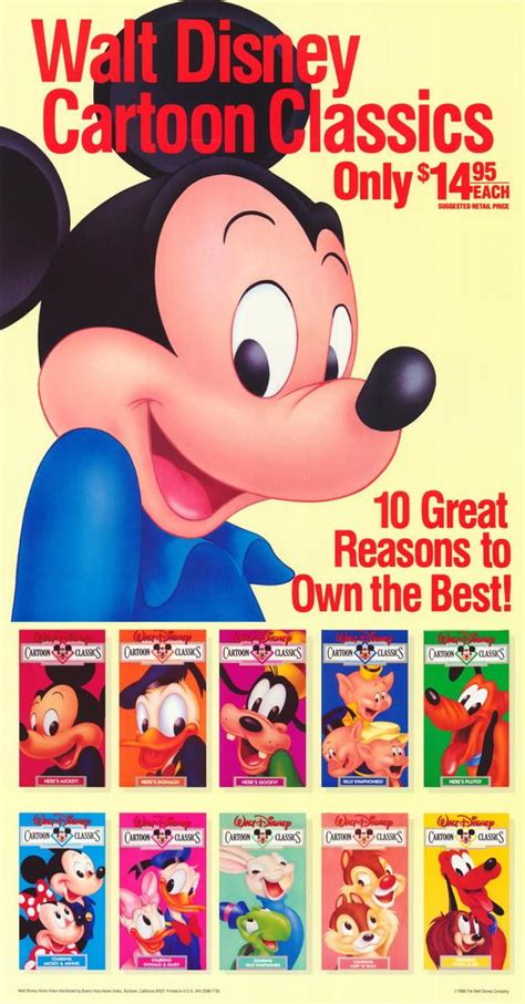 Walt Disney Cartoon Classics - movie POSTER (Style A) (20" x 40") (1988) - Walmart.com