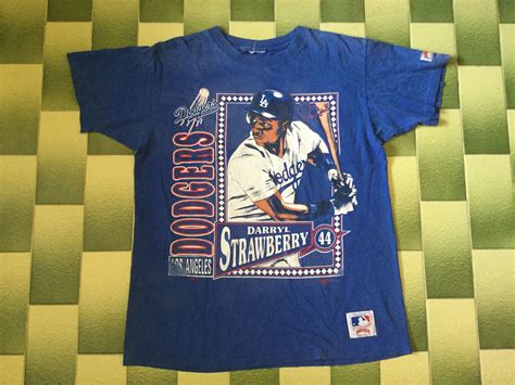 Vintage MLB Los Angeles Dodgers Darryl Strawberry 44 T-Shirt | Etsy | Baseball tee shirts, Los ...