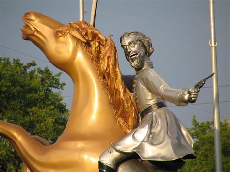 A statue of Nathan Bedford Forrest, a Tennessee-born lieutenant general in the Confederate Army ...