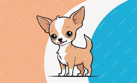 Premium Vector | Premium dog vector cute smiling chihuahua cartoon dog mascot with tongue out