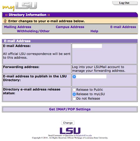 myLSU Portal: LSU Email (Update Directory) - GROK Knowledge Base