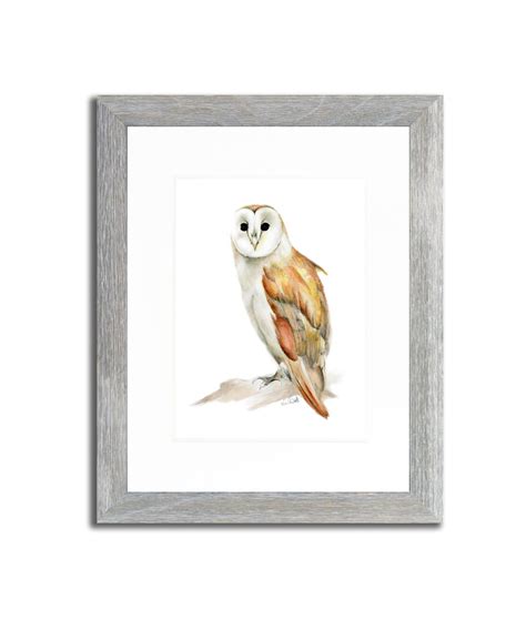 Barn Owl Painting Autumn Art Autumn Animal Print Bird Art