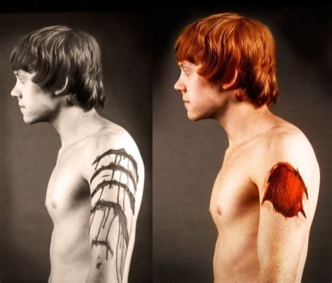 Makeup test images for Ron's splinching scene : r/harrypotter