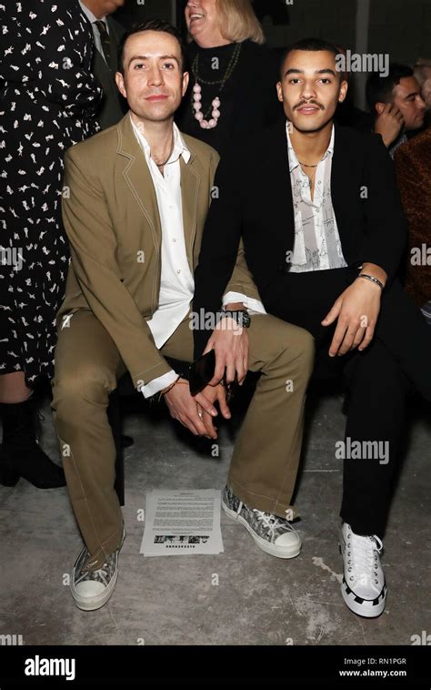 Nick Grimshaw with boyfriend Meshach Henry on the front row during the Alexa Chung Autumn/Winter ...