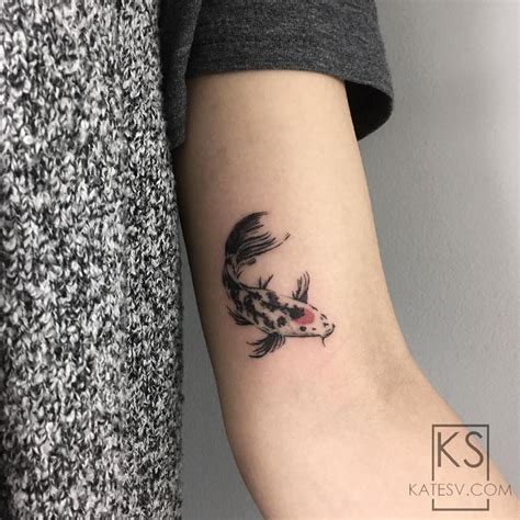 Feminine Small Koi Fish Tattoo