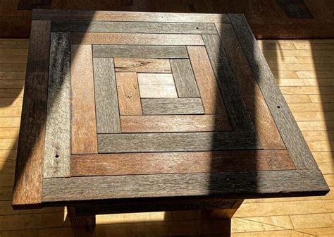 Geometric Square Rustic Wood Coffee Table | Wood coffee table rustic, Rustic square coffee table ...