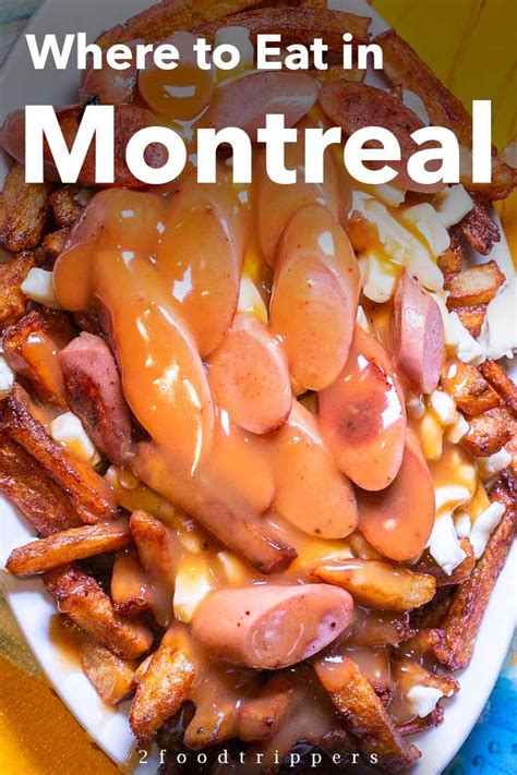 the cover of where to eat in montreall, featuring french fries and hotdogs