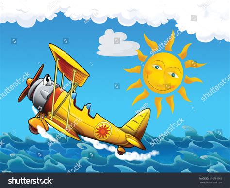 Cartoon Biplane - Illustration For The Children - 116784265 : Shutterstock