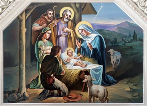 Nativity Scene Christmas Card – Baby Jesus in a Manger & 3 Wise Men | Send a Charity Card ...