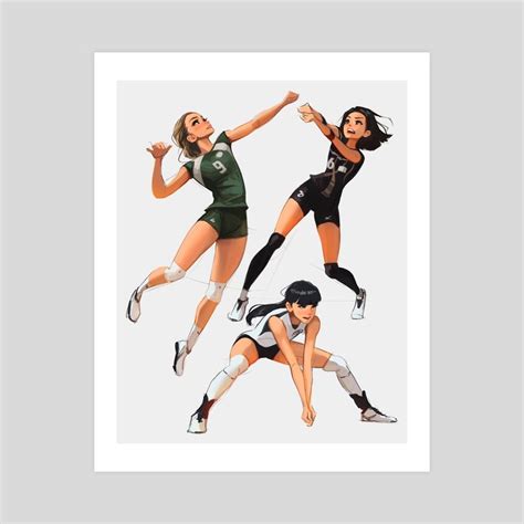 Volleyball Pose Sheet, an art print by Sam Yang in 2021 | Volleyball ...