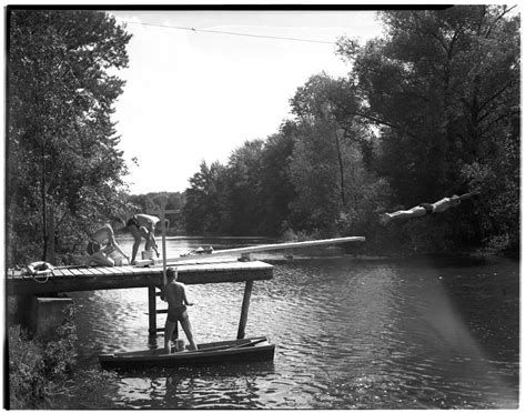 Swimming at Camp Newkirk Boy Scout Camp, July 1936 | Old News