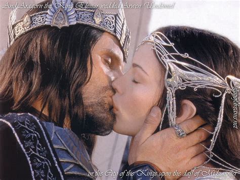 Online crop | HD wallpaper: kiss Lord of the Rings Aragorn and Arwen ...