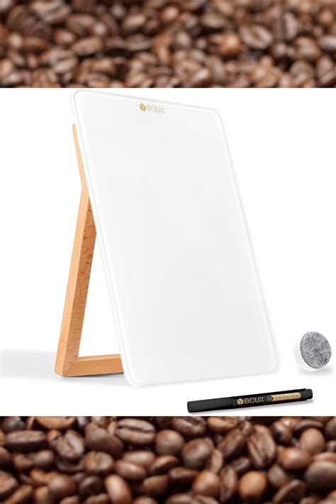 Desktop Glass Whiteboard with Reversible Wood Stand, Small White Board ...