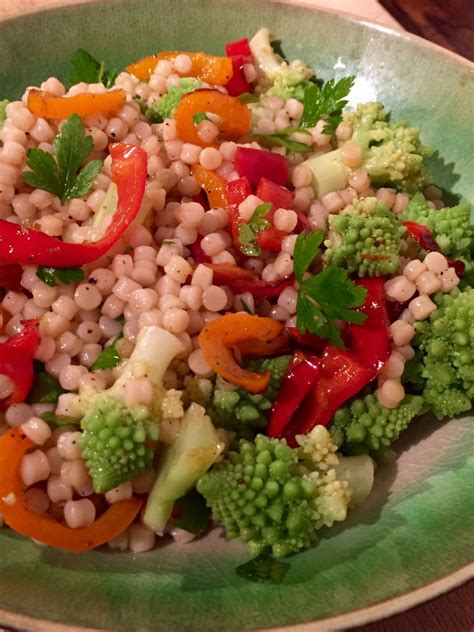 Fregola salad with romanesco and sautéed peppers recipe – Everyday Fabulous Food