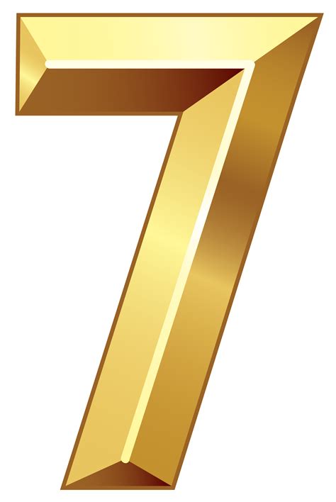 Golden Number Seven Transparent Png Clip Art Image Ga - vrogue.co