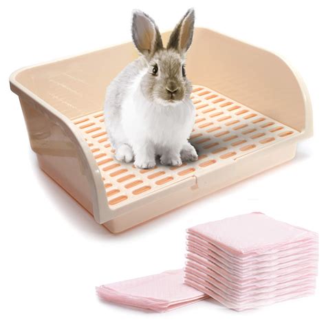 Buy CalPalmy X-Large Rabbit Litter Box with 10PCS Bonus Pads, Drawer ...