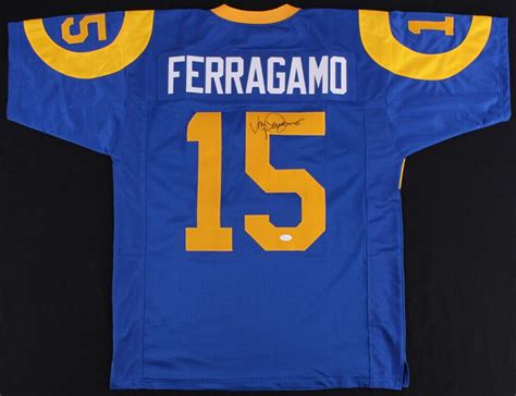 Vince Ferragamo Signed Rams Jersey (JSA Hologram) Super Bowl XIV Starting L A QB