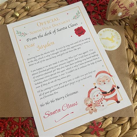 Personalised Letter from Santa Claus on Nice List – Blossom Lane Cards ...