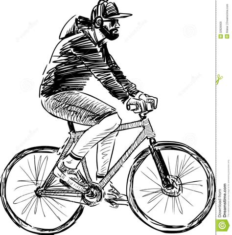 Person On Bike Drawing man riding a bicycle royalty free stock images - image: 32826909 in 2019 ...