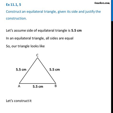 Question 5 - Construct an equilateral triangle, given its side