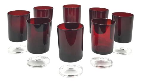 Ruby Red Glass Cordials, Set of 8 on Chairish.com | Glassware, Red glass, Decorative accessories