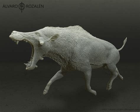 ArtStation - Daeodon sculpture, Álvaro Rozalén Pérez | Prehistoric animals, Creature concept art ...