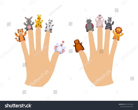 Cartoon Finger Puppet Animals Collection On Stock Vector (Royalty Free) 1567675939 | Shutterstock