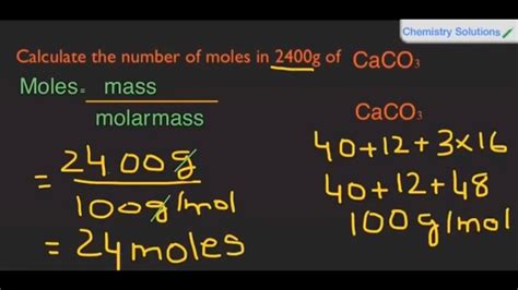 How to calculate the number of moles from grams (practice problem) - YouTube