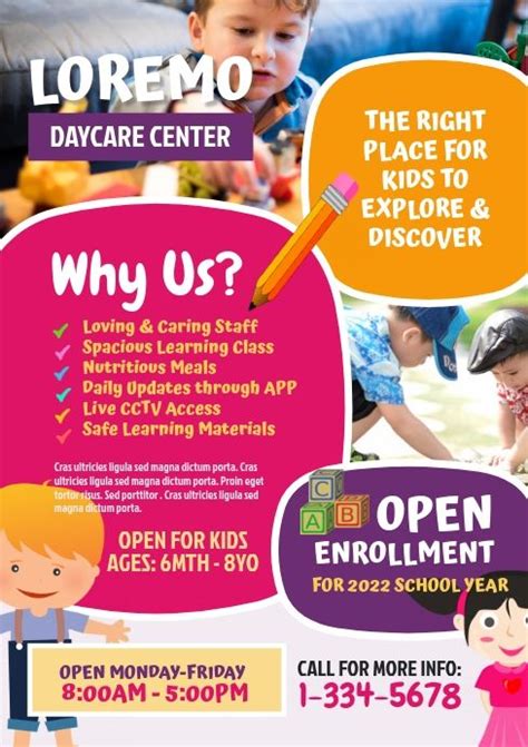 Daycare Center Flyer | School advertising, Education poster, Kids daycare